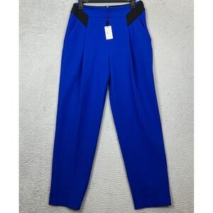 NEW Milly Origami Pants Women 6 Blue Black Pull On High Rise Tapered Made In USA